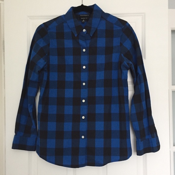 Nordstrom Foxcroft Blue Button Down Shirt - Picture 1 of 8